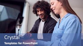  Presentation with piano - Slide set with young-woman-sitting-at-piano background and a teal colored foreground