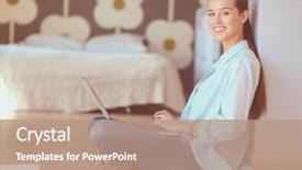  Presentation with young children - Theme with floor near children's cot background and a coral colored foreground