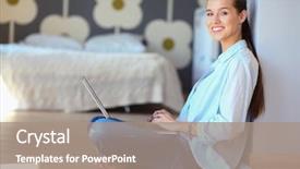  Presentation with young children - PPT layouts featuring floor near children's cot background and a coral colored foreground