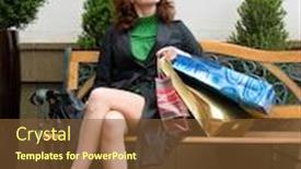  Presentation with outdoors - Audience pleasing presentation theme consisting of young-woman-sitting-outdoors backdrop and a  colored foreground