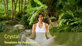  Presentation with peaceful - Cool new slide set with sitting outside in a yoga backdrop and a tawny brown colored foreground