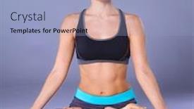  Presentation with lotus - Colorful presentation theme enhanced with young woman sitting on the floor in lotus position backdrop and a light blue colored foreground