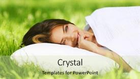  Presentation with young sing woman singing young - PPT layouts with homeopathy word written under torn background and a coral colored foreground