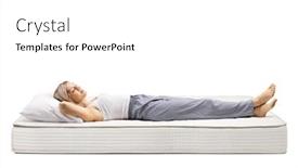  Presentation with mattress - Audience pleasing PPT theme consisting of young-woman-sleeping backdrop and a white colored foreground