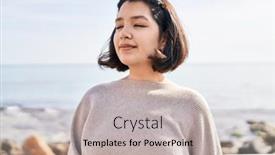  Presentation with breathing - Presentation theme featuring young-woman-smiling-confident-breathing background and a mint green colored foreground