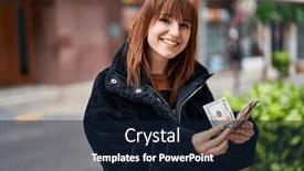  Presentation with counting - Slides consisting of young-woman-smiling-confident-counting background and a wine colored foreground