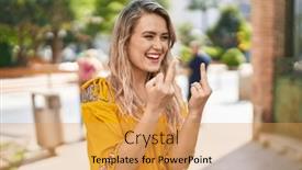  Presentation with bad - PPT theme consisting of young-woman-smiling-confident-doing background and a yellow colored foreground