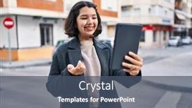  Presentation with confident - Slides enhanced with young-woman-smiling-confident-having background and a  colored foreground