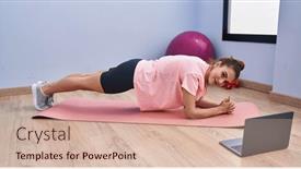  Presentation with exercise sport - Theme having young-woman-smiling-confident-having background and a lemonade colored foreground