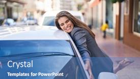  Presentation with confident - PPT layouts featuring young-woman-smiling-confident-hugging background and a  colored foreground