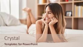  Presentation with dead egret birds lying - Slides featuring young-woman-smiling-confident-lying background and a soft green colored foreground