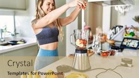  Presentation with confident - Slide deck consisting of young-woman-smiling-confident-pouring background and a coral colored foreground