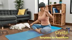  Presentation with training - Slide deck enhanced with young-woman-smiling-confident-training background and a coral colored foreground