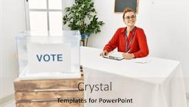  Presentation with college - Theme consisting of young-woman-smiling-confident-writing background and a soft green colored foreground