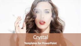 Presentation with cigarette - Audience pleasing slide deck consisting of young woman smoking cigarette with smoke in front of her face backdrop and a coral colored foreground