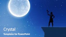  Presentation with speaking - Cool new PPT theme with informative speech - young woman speaking in megaphone backdrop and a teal colored foreground