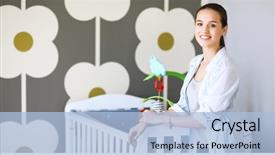  Presentation with young children - PPT layouts with standing near children's cot background and a light blue colored foreground