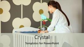  Presentation with veterans mom children - Amazing PPT layouts having standing near children's cot backdrop and a soft green colored foreground