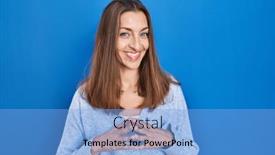  Presentation with optimistic - PPT layouts having young-woman-standing-over-blue background and a light blue colored foreground
