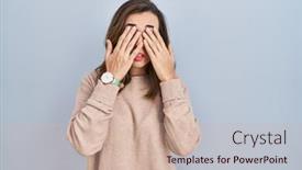  Presentation with vision - PPT theme having young-woman-standing-over-isolated background and a soft green colored foreground