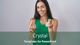  Presentation with salary - PPT layouts enhanced with young-woman-standing-over-isolated background and a ocean colored foreground