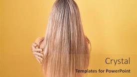  Presentation with self love - Slide set enhanced with young-woman-standing-over-yellow background and a gold colored foreground