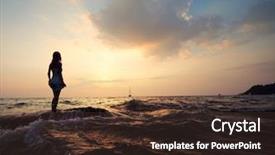  Presentation with rock - Amazing slides having young woman standing backdrop and a tawny brown colored foreground