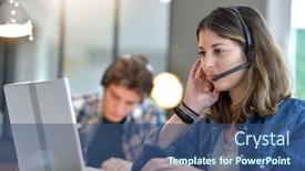  Presentation with home - Audience pleasing slide deck consisting of young-woman-studying-from-home backdrop and a ocean colored foreground