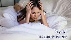  Presentation with babbling brook beautiful reflections - Cool new theme with young woman suffering from headache backdrop and a sky blue colored foreground