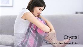  Presentation with pain - Cool new PPT layouts with diarrhea - beautiful young woman suffering backdrop and a light gray colored foreground