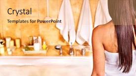  Presentation with bubble - Cool new presentation design with young woman take bubble bath backdrop and a lemonade colored foreground
