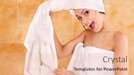  Presentation with bubble - Theme enhanced with young woman take bubble bath background and a lemonade colored foreground