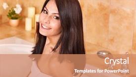  Presentation with housing bubble - Colorful theme enhanced with young woman take bubble bath backdrop and a  colored foreground