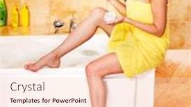  Presentation with bubble - Cool new slide deck with young-woman-take-bubble-bath backdrop and a lemonade colored foreground