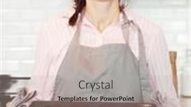  Presentation with muffins - Slide deck enhanced with young-woman-takes-out-chocolate background and a mint green colored foreground