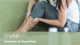  Presentation with feet - Slide deck featuring young-woman-taking-care background and a mint green colored foreground