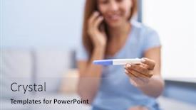  Presentation with pregnancy - Presentation design having young-woman-talking background and a light blue colored foreground