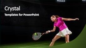  Presentation with court - Presentation with young woman tennis player background and a black colored foreground