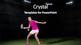  Presentation with court - Slides consisting of young woman tennis player background and a black colored foreground