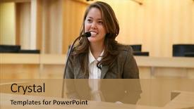  Presentation with court cases - Beautiful presentation featuring young woman testifying in court backdrop and a coral colored foreground