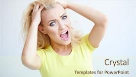  Presentation with throwing the rugbyball - Colorful presentation theme enhanced with young woman throwing a temper backdrop and a  colored foreground