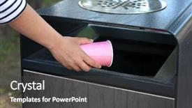  Presentation with young woman diagnosis of sti - Amazing slides having young woman throwing paper cup backdrop and a dark gray colored foreground