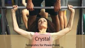  Presentation with personal training - Cool new PPT theme with young woman training with personal backdrop and a coral colored foreground