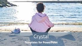  Presentation with exercise - PPT layouts having young-woman-training-yoga-exercise background and a  colored foreground