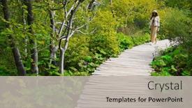  Presentation with walking trail - Cool new theme with young-woman-traveler-walking backdrop and a light gray colored foreground