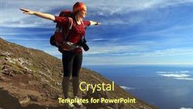  Presentation with volcano - Beautiful slides featuring young woman trekking on pico volcano pico island azores portugal europe backdrop and a tawny brown colored foreground