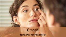  Presentation with mirror - Slide set featuring young-woman-trying-to-apply background and a coral colored foreground