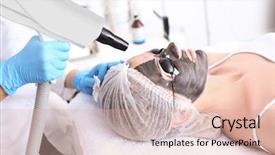  Presentation with carbon - Theme featuring young woman undergoing carbon peeling background and a lemonade colored foreground