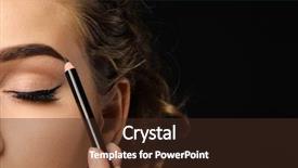  Presentation with correction - Audience pleasing slide deck consisting of young woman undergoing eyebrow correction backdrop and a tawny brown colored foreground