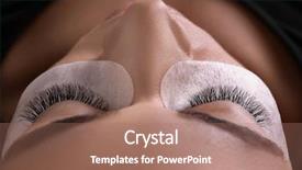  Presentation with recall procedure - PPT layouts enhanced with young woman undergoing eyelash extensions background and a coral colored foreground
